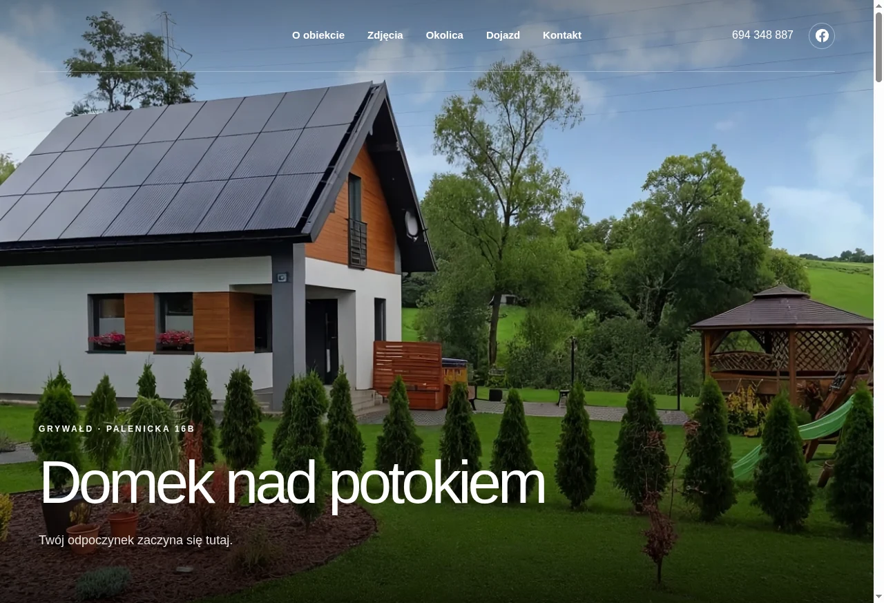 Strona Domku nad Potokiem w subdomenie Alewczasy
